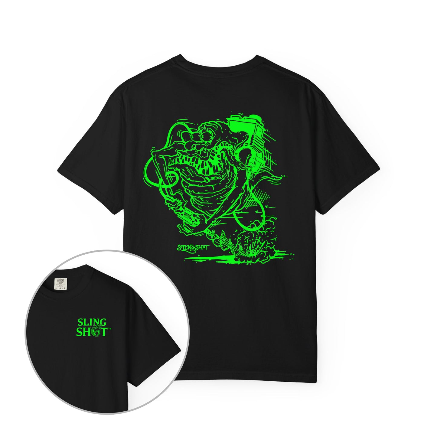 "Slime Fink" Parody Green Ghost T-Shirt- Black