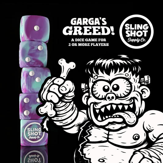 "Garga's Greed" Hand-Swirled Dice Set