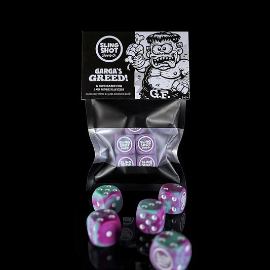 "Garga's Greed" Hand-Swirled Dice Set